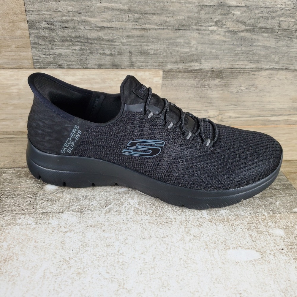 Skechers Slip-Ins Summits Diamond Dream Womens Shoes Sz 6.5 Black Mesh Sneakers